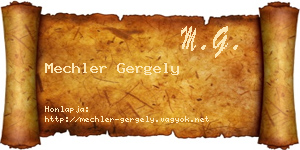 Mechler Gergely névjegykártya